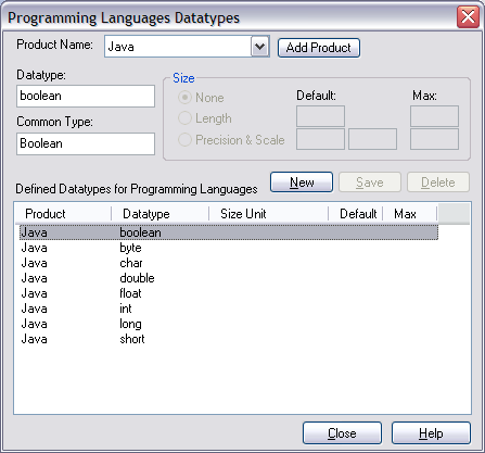 mda programming languages datatypes